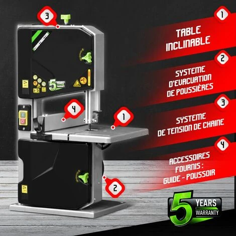 Scie à Ruban 250W Avec Guide Latéral - Constructor 3 Scie à Ruban 250W Avec Guide Latéral - Constructor – Image 2