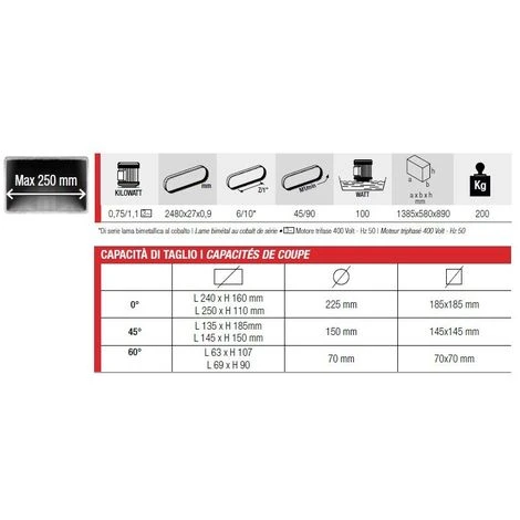 FEMI FRANCE Scie à Ruban Stationnaire Métal FEMI Descente Automatique - Coupe Max. 225mm - N250DAXL 4 FEMI FRANCE Scie à Ruban Stationnaire Métal FEMI Descente Automatique - Coupe Max. 225mm - N250DAXL – Image 2