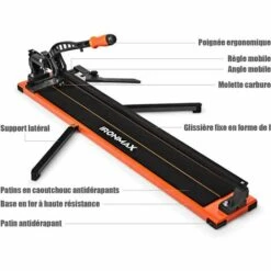 COSTWAY Coupe Carrelage Manuel Longueur De Coupe 910MM Découpeuse En Céramique Épaisseur De Coupe 14MM Angle Réglable 0 °-60 ° -Scie électrique stationnaire Soldes 16894968 4
