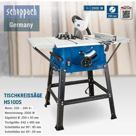 TABLE SCIE CIRCULAIRE LAME 250MM 2000W SCHEPPACH HS100S 5 TABLE SCIE CIRCULAIRE LAME 250MM 2000W SCHEPPACH HS100S – Image 3
