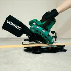 VONROC Scie à Onglet - 1700W – Ø 216mm Lame De Scie De 40 Dents, Laser Et Capot Inclus -Scie électrique stationnaire Soldes 17822441 4