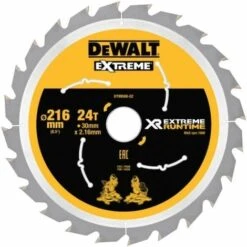 DEWALT Lames De Scie à Onglet Ø 216 Mm Alésage 30 Mm 60 Dents XR Extreme Runtime