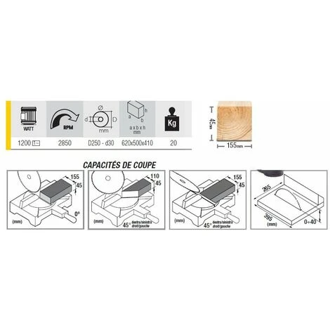 Femi Job Line - Scie à Onglet 1200W Ø 250 Mm Moteur à Induction + Déligneuse - TR 250-i 4 Femi Job Line - Scie à Onglet 1200W Ø 250 Mm Moteur à Induction + Déligneuse - TR 250-i – Image 2