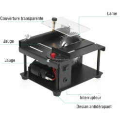 ASUPERMALL Scie à Table Multifonction 110-240V Mini Machine De Découpe électrique Avec Lame De Scie à Ruban Vitesse Réglable 35Mm Profondeur De Coupe, Le Type De Coupe Avec Biseau - Le Type De Coupe Avec Biseau -Scie électrique stationnaire Soldes 23637370 4