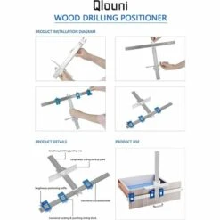 BEARSU Armoire Quincaillerie Jig, Outil De Guider Position Vraie,Le Plus Rapide Et Le Plus Précis, Bouton Et Gabarit De Perçage Du Bois, Diamètre De La Scie Trépan -Scie électrique stationnaire Soldes 25029221 5