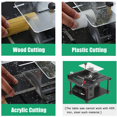 ASUPERMALL Scie A Table Mini Bureau Scie Cutter Machine De Coupe Electrique Avec Lame De Scie Meule Reglage De L'Angle Reglage De La Vitesse De 35 Mm Profondeur De Coupe, Prise Eu 6 ASUPERMALL Scie A Table Mini Bureau Scie Cutter Machine De Coupe Electrique Avec Lame De Scie Meule Reglage De L'Angle Reglage De La Vitesse De 35 Mm Profondeur De Coupe, Prise Eu – Image 4