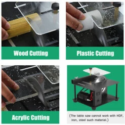 ASUPERMALL Scie A Table Mini Bureau Scie Cutter Machine De Coupe Electrique Avec Lame De Scie Meule Reglage De La Vitesse De 35 Mm Profondeur De Coupe, Prise Eu -Scie électrique stationnaire Soldes 28059332 4
