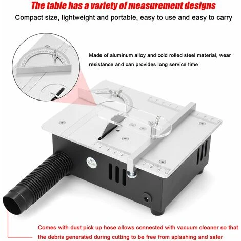 HAPPYSHOPPING Mini Scie A Table Multifonctionnelle De Bureau Mini Scie A Table En Alliage D'aluminium Bricolage Petite Machine De Decoupe Alimentation A 7 Vitesses Avec Fonction De Regle De Poussee D'angle Norme S-2, Norme Europeenne 220V 5 HAPPYSHOPPING Mini Scie A Table Multifonctionnelle De Bureau Mini Scie A Table En Alliage D'aluminium Bricolage Petite Machine De Decoupe Alimentation A 7 Vitesses Avec Fonction De Regle De Poussee D'angle Norme S-2, Norme Europeenne 220V – Image 3