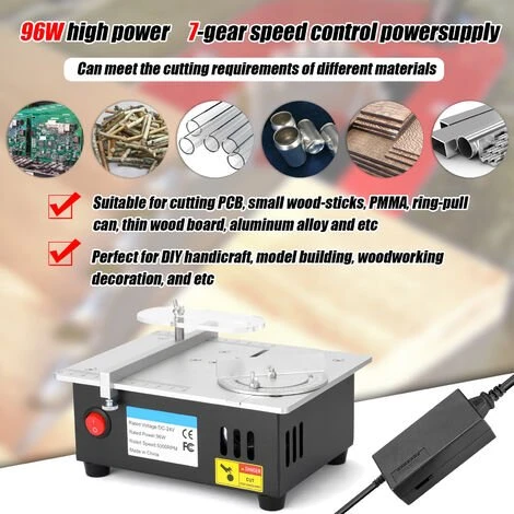 ASUPERMALL Mini Multifonctions Scie A Table Electrique De Bureau Scies Petit Menage Bricolage Outil De Coupe Du Bois Banc Lathe Machine 4 ASUPERMALL Mini Multifonctions Scie A Table Electrique De Bureau Scies Petit Menage Bricolage Outil De Coupe Du Bois Banc Lathe Machine – Image 2