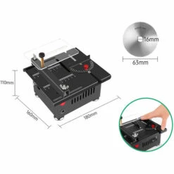 ASUPERMALL 100W Scie De Table Multifonctionnelle Mini Scie électrique Vitesse Et Angle Réglables 16 Mm Profondeur De Coupe, Angle De Levage, Sans Accessoires -Scie électrique stationnaire Soldes 36711962 3