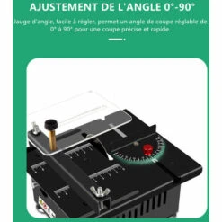 ASUPERMALL 100W Scie De Table Multifonctionnelle Mini Scie électrique Vitesse Et Angle Réglables 16 Mm Profondeur De Coupe, Angle De Levage, Sans Accessoires -Scie électrique stationnaire Soldes 36711962 4