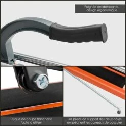 GOPLUS Coupe-Carreaux Manuel Avec Cadran En Alliage Amovible Et Pieds De Support, Longueur De Coupe 600 MM, ?paisseur De Coupe Maximale 12 MM, Angle De Coupe 0-60° Pour Professionnels Et Débutants -Scie électrique stationnaire Soldes 40243510 4