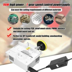 HAPPYSHOPPING T1 Mini Scie A Table Multifonctionnelle Scies De Bureau Electriques Petit Outil De Coupe Domestique Bricolage Tour A Bois Machine Avec Pince De 1,5 A 10 Mm, Modele: Prise UE Multicolore -Scie électrique stationnaire Soldes 41973561 4