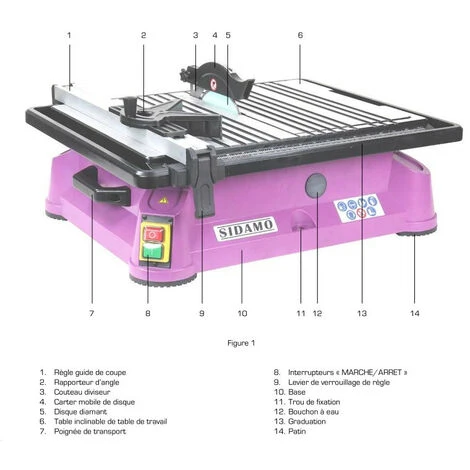Sidamo - Scie De Carrelage 2 En 1 électrique 750 W Avec Disque PRO CERAM-S Ø 180 X 22,23 Mm - DIAMINIPRO 180 4 Sidamo - Scie De Carrelage 2 En 1 électrique 750 W Avec Disque PRO CERAM-S Ø 180 X 22,23 Mm - DIAMINIPRO 180 – Image 2