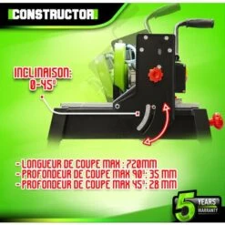 Coupe Carrelages Radial 800 W - 200mm - Longueur De Coupe Max 720mm - Livré Avec 3 Disques Diamant - Constructor -Scie électrique stationnaire Soldes 46718730 4