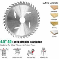 SUPERSELLER Scie Sur Table Disque De Coupe De Roue De Scie En Acier Allié De Lame De Scie Circulaire De 4, 5 Pouces à 40 Dents Pour La Coupe Acrylique En Plastique De Bois (1 PCS), Argent - Argent 11 SUPERSELLER Scie Sur Table Disque De Coupe De Roue De Scie En Acier Allié De Lame De Scie Circulaire De 4, 5 Pouces à 40 Dents Pour La Coupe Acrylique En Plastique De Bois (1 PCS), Argent - Argent -Scie électrique stationnaire Soldes 48786556 5