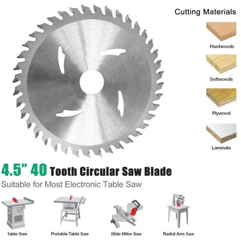 SUPERSELLER Scie Sur Table Disque De Coupe De Roue De Scie En Acier Allié De Lame De Scie Circulaire De 4, 5 Pouces à 40 Dents Pour La Coupe Acrylique En Plastique De Bois (1 PCS), Argent - Argent 7 SUPERSELLER Scie Sur Table Disque De Coupe De Roue De Scie En Acier Allié De Lame De Scie Circulaire De 4, 5 Pouces à 40 Dents Pour La Coupe Acrylique En Plastique De Bois (1 PCS), Argent - Argent – Image 5