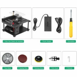 SUPERSELLER Scie Sur Table Scie à Table Multifonctionnelle Mini Scie De Bureau Cutter Machine De Découpe électrique Avec Lame De Scie Meule De Meulage Réglage De L'angle à Vitesse Réglable Profondeur De Coupe De 35 MM Pour La Coupe En Plastique Acrylique En Bois, Pri -Scie électrique stationnaire Soldes 48786613 3