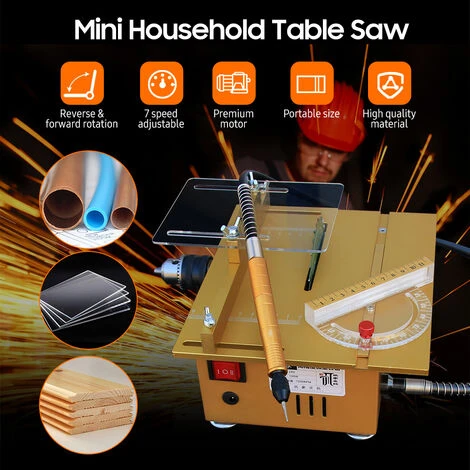 SUPERSELLER Scie Sur Table Mini Scie à Table 100W Avec Jauge à Onglets Scie De Bureau électrique Multifonctionnelle 7500 Tr/min Vitesse Réglable 27MM Profondeur De Coupe Avec Plusieurs Accessoires Pour Le Travail Du Bois De Bricolage, Prise EU Avec Plusieurs Accessoi 6 SUPERSELLER Scie Sur Table Mini Scie à Table 100W Avec Jauge à Onglets Scie De Bureau électrique Multifonctionnelle 7500 Tr/min Vitesse Réglable 27MM Profondeur De Coupe Avec Plusieurs Accessoires Pour Le Travail Du Bois De Bricolage, Prise EU Avec Plusieurs Accessoi – Image 4