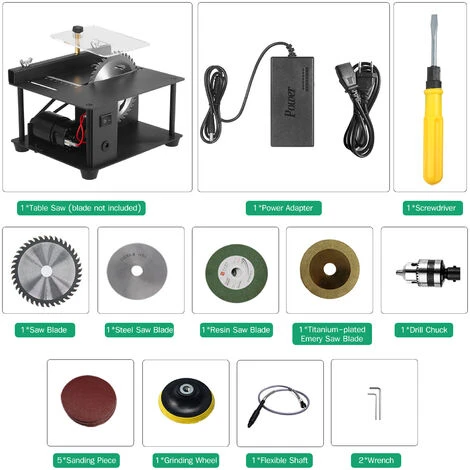 SUPERSELLER Scie Sur Table Scie à Table Multifonctionnelle Mini Scie De Bureau Machine De Découpe électrique Avec Lame De Scie Meule à Vitesse Réglable Profondeur De Coupe De 35 MM Pour La Coupe En Bois Et Acrylique En Plastique, Prise Européenne - Prise Européenne 4 SUPERSELLER Scie Sur Table Scie à Table Multifonctionnelle Mini Scie De Bureau Machine De Découpe électrique Avec Lame De Scie Meule à Vitesse Réglable Profondeur De Coupe De 35 MM Pour La Coupe En Bois Et Acrylique En Plastique, Prise Européenne - Prise Européenne – Image 2