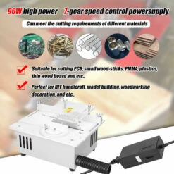 SUPERSELLER Scie Sur Table T1 Mini Scie à Table Multifonctionnelle Scies De Bureau électriques Petit Ménage Bricolage Outil De Coupe Tour à Bois Machine Avec Pince 1.5-10mm, Prise Européenne -Scie électrique stationnaire Soldes 48787081 5