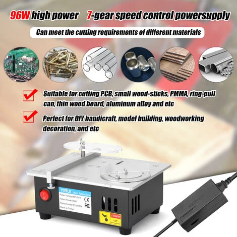 SUPERSELLER Scie Sur Table Mini Scie à Table Multifonctionnelle Scies De Bureau électriques Petit Ménage Bricolage Outil De Coupe Machine De Tour à Bois, Prise UE - Prise UE 5 SUPERSELLER Scie Sur Table Mini Scie à Table Multifonctionnelle Scies De Bureau électriques Petit Ménage Bricolage Outil De Coupe Machine De Tour à Bois, Prise UE - Prise UE – Image 3