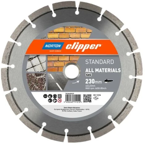 Disque à Tronçonner Diamant Norton Clipper STANDARD TOUS MATÉRIAUX 350x25,4/20 Mm Béton/asphalte 3 Disque à Tronçonner Diamant Norton Clipper STANDARD TOUS MATÉRIAUX 350x25,4/20 Mm Béton/asphalte