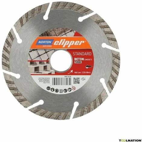 Disque à Tronçonner Diamanté Norton Clipper STANDARD CONCRETE TURBO 230x22,23 Mm 3 Disque à Tronçonner Diamanté Norton Clipper STANDARD CONCRETE TURBO 230x22,23 Mm