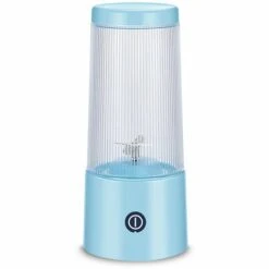 LIFCAUSAL Blender Portable Quatre Cutters Juicer Cup 350ml Fruit Mixing Machine Amovible Cup USB Rechargeable Pour Sports Voyage Et Plein Air Bleu