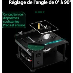 MERKMAK Mini Scies A Table Portable Multifonction 200W 1000 A 3000Rpm 7 Vitesses Reglable 90degres Couper D'Angle Pour Acrylique Bois Dur -Scie électrique stationnaire Soldes 52477746 2