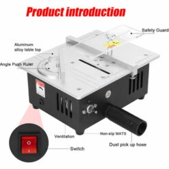 ASUPERMALL 220V Mini Scie à Table Multifonctionnelle électrique, Petit Outil De Coupe Pour Le Bricolage, Lame De Scie 22Mm Réglable En Hauteur, Machine à Affûter Pour Le Travail Du Bois, Plus D'Acessoires -Scie électrique stationnaire Soldes 52557599 3