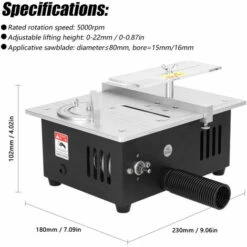 ASUPERMALL 220V Mini Scie à Table Multifonctionnelle électrique, Petit Outil De Coupe Pour Le Bricolage, Lame De Scie 22Mm Réglable En Hauteur, Machine à Affûter Pour Le Travail Du Bois, Plus D'Acessoires -Scie électrique stationnaire Soldes 52557599 4