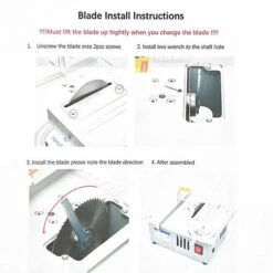ASUPERMALL 220V Mini Scie à Table Multifonctionnelle électrique, Petit Outil De Coupe Pour Le Bricolage, Lame De Scie 22Mm Réglable En Hauteur, Machine à Affûter Pour Le Travail Du Bois, Plus D'Acessoires -Scie électrique stationnaire Soldes 52557599 5