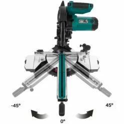 VONROC Scie à Onglet Coulissante PRO - 255mm - Multi-matériaux- Avec Laser Et Lumière LED -Scie électrique stationnaire Soldes 54903155 3