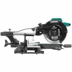 VONROC Scie à Onglet Coulissante PRO - 255mm - Multi-matériaux- Avec Laser Et Lumière LED -Scie électrique stationnaire Soldes 54903155 4