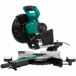 VONROC Scie à Onglet Coulissante PRO - 255mm - Multi-matériaux- Avec Laser Et Lumière LED -Scie électrique stationnaire Soldes 54903155 5