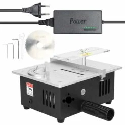 TANCYCO Mini Scie à Table Multifonctionnelle Scies De Bureau électriques Petit Outil De Coupe De Bricolage Ménager 22mm Lame De Scie Réglable En Hauteur Rectifieuse à Bois (Type 1)