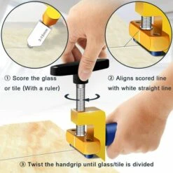 GRID COOL Kit D'outils De Coupe De Verre 2 En 1,qualité Supérieure 3mm-15mm, Outil De Coupe De Verre Pour Coupe De Verre/miroir/vitrail Avec 2 Têtes Supplémentaires,4 Embouts De Pression Et Un Tournevis -Scie électrique stationnaire Soldes 58348763 4