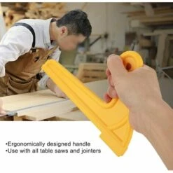 CHANCEY Bâtons De Poussée,SEMAket Bâtons De Poussée De Sécurité, Poignée Confortable Et Stable Durable De Type V Jaune Pratique Pour Routeur Scie à Table Pour Dégauchisseuse -Scie électrique stationnaire Soldes 60562409 4