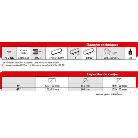 Femi - Scie à Ruban Acier 1600W L:1735mm Diam152mm - 785XL 5 Femi - Scie à Ruban Acier 1600W L:1735mm Diam152mm - 785XL – Image 3
