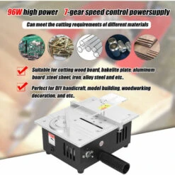 LIFCAUSAL Mini Scie à Table Multifonctionnelle Scies De Bureau électriques Petit Ménage Bricolage 22 Mm Lame De Scie Outil De Coupe Réglable En Hauteur Machine à Bois Avec Roue De Ponçage De 50 Mm Et 10 Pièces De Papier De Verre -Scie électrique stationnaire Soldes 63746217 3