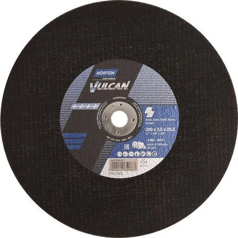 Disque à Tronçonner Norton Vulcan Acier Ø300 20x3,5mm 3 Disque à Tronçonner Norton Vulcan Acier Ø300 20x3,5mm