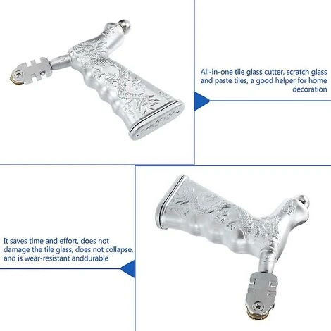 BDD 1 Pièce Ouvre-verre Pour Carrelage Outil à Main Utilitaire Outil De Coupe De Verre Coupe-carreaux (argent) 4 BDD 1 Pièce Ouvre-verre Pour Carrelage Outil à Main Utilitaire Outil De Coupe De Verre Coupe-carreaux (argent) – Image 2