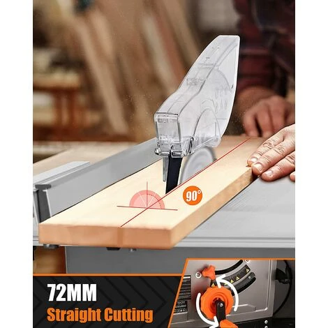 ENGINDOT Scie Sur Table, Scie Circulaire Sur Table 2000W 4800RPM, 0-45 ° Coupe En Biseau, Table Extensible, 254MM Disque De Scie, Table De Coupe Avec Support-MTS01A 7 ENGINDOT Scie Sur Table, Scie Circulaire Sur Table 2000W 4800RPM, 0-45 ° Coupe En Biseau, Table Extensible, 254MM Disque De Scie, Table De Coupe Avec Support-MTS01A – Image 5
