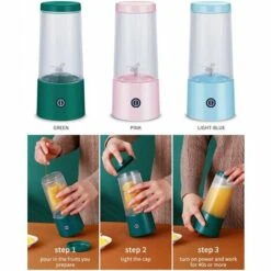 LIFCAUSAL Portable Blender Four Cutters Juicer Cup 350ml Fruit Mixing Machine Amovible Cup USB Rechargeable For Sports Travel And Outdoors Rose -Scie électrique stationnaire Soldes 66017305 4