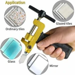 YEURIé Kit D'outils De Coupe 2 En 1 Pour Verre - Pince à Briser Et Coupe-verre - Couteau Portable En Tungstène Pour Céramique, Miroir, Coupe-carreaux Manuel - Avec 2 Lames En Tungstène Et Tournevis -Scie électrique stationnaire Soldes 66332711 3