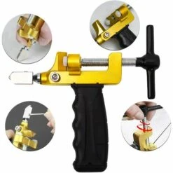 YEURIé Kit D'outils De Coupe 2 En 1 Pour Verre - Pince à Briser Et Coupe-verre - Couteau Portable En Tungstène Pour Céramique, Miroir, Coupe-carreaux Manuel - Avec 2 Lames En Tungstène Et Tournevis -Scie électrique stationnaire Soldes 66332711 4