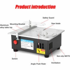 LIFCAUSAL Mini Scie à Table Multifonctionnelle Scies De Bureau électriques Petit Ménage Bricolage Outil De Coupe Machine De Tour à Bois -Scie électrique stationnaire Soldes 66806654 2
