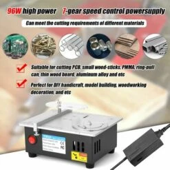 LIFCAUSAL Mini Scie à Table Multifonctionnelle Scies De Bureau électriques Petit Ménage Bricolage Outil De Coupe Machine De Tour à Bois -Scie électrique stationnaire Soldes 66806654 3