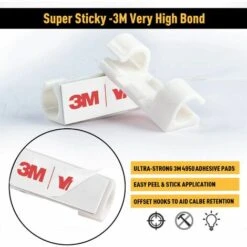 FVO Clips Câbles Adhésifs Rangement De Gestion De Câble Support Organiseur De Fils Electriques Pour Cordon Dans La Voiture, La Maison Ou Le Bureau - Lot De 40 (Blanc) -Scie électrique stationnaire Soldes 66999922 2